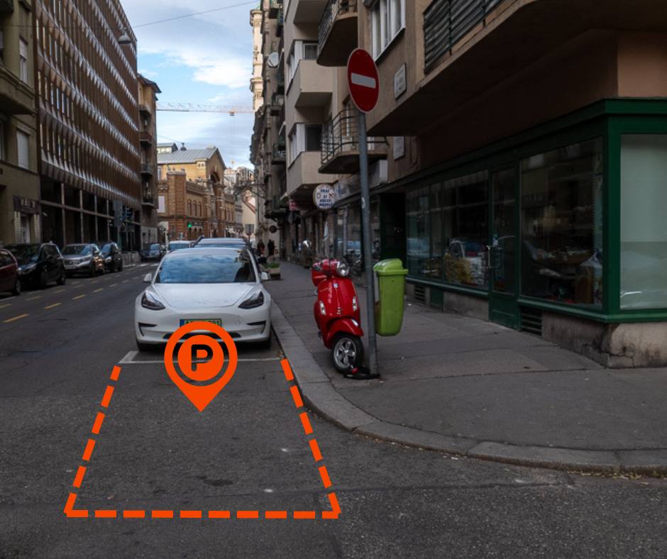 Budapest I. kerületi Epicment kereskedés külső kép bolt előtti parkolás
