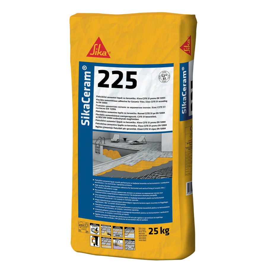 sika sikaceram-225 csemperagasztó c2te s1 középágyas közepes lapméretig szürke színű 25 kg-os zsák